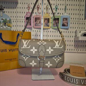Louis Vuitton Diane dove/cream Monogram Empreinte leather handbag
